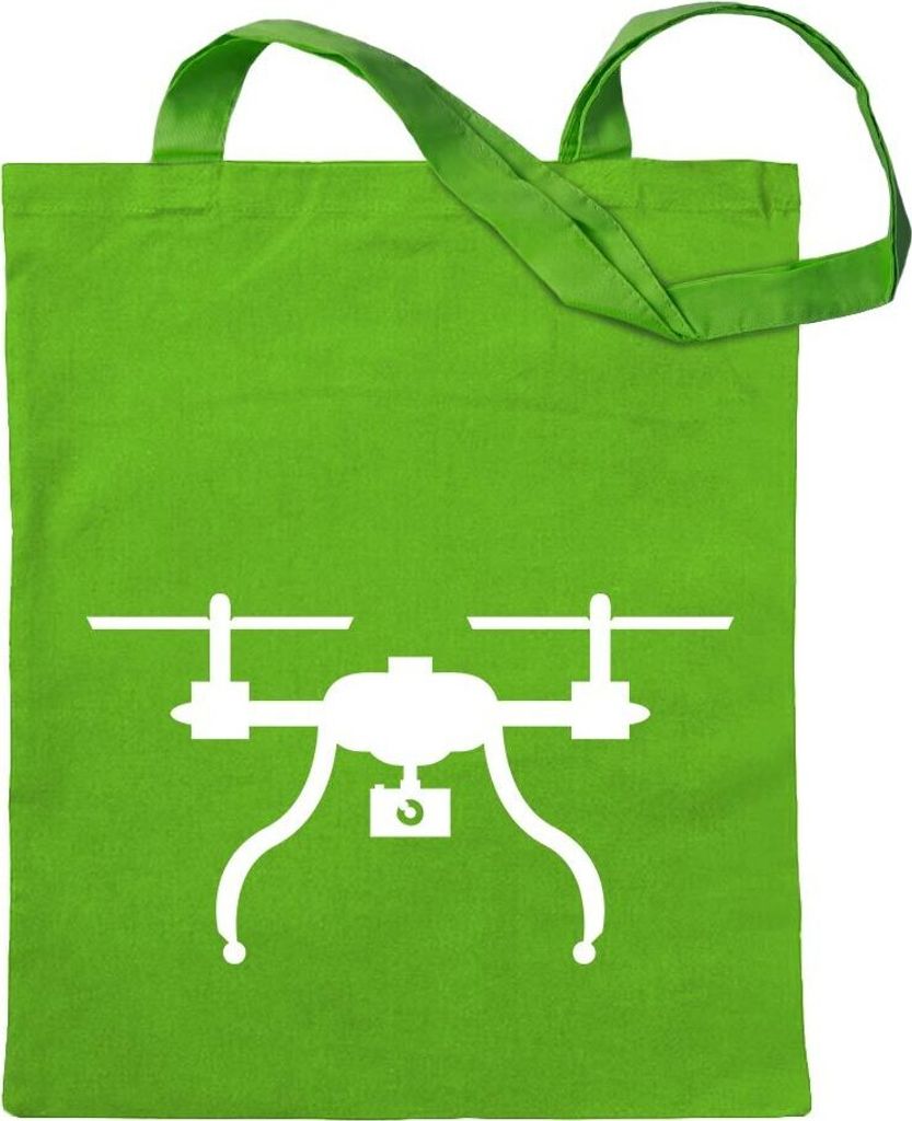 Kiwistar - Baumwolltasche - hellgrün - Kameradrohne Quadcopter - Tragetasche Stoffbeutel Umhängetasche Langer Henkel