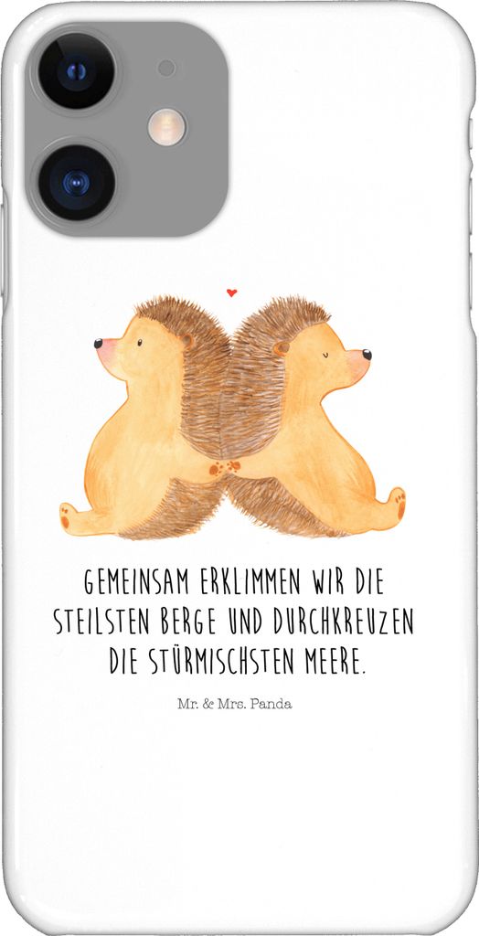 Mr. & Mrs. Panda Iphone 11 Handyhülle Igel händchenhaltend - Weiß - Geschenk, Cover, Freundin, Lieblingsmensch, Hülle, Verknallt, Handycover, L...