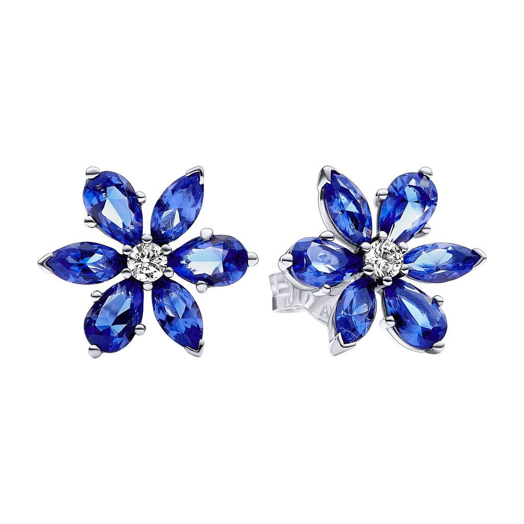 Pandora Bleu étincelant Herbarium Cluster Boucles Image du produit 