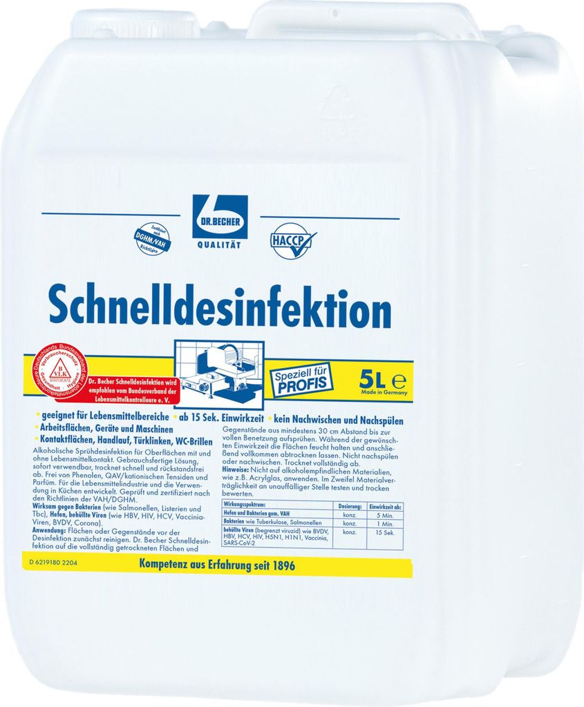 Dr. Becher Schnelldesinfektion 5 Liter (1er Pack) Produktbild 