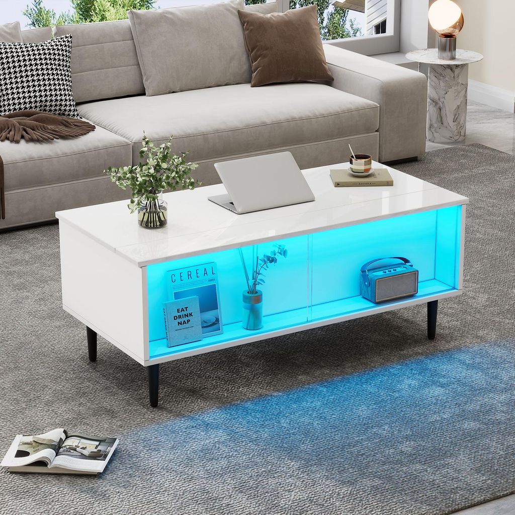 MODFU Table Basse Relevable Avec LED et Compartiment de Image du produit 