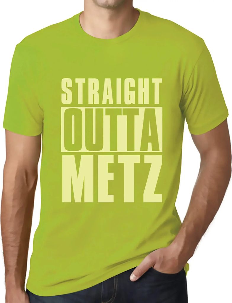 Herren Grafik T-Shirt Straight Outta Metz Öko-Verantwortlich Vintage Jahrgang Kurzarm Lustige Druck Geburtstag Geschenk Mann