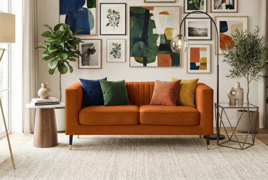 Zweisitzer-Sofa Slender-Velluto 33