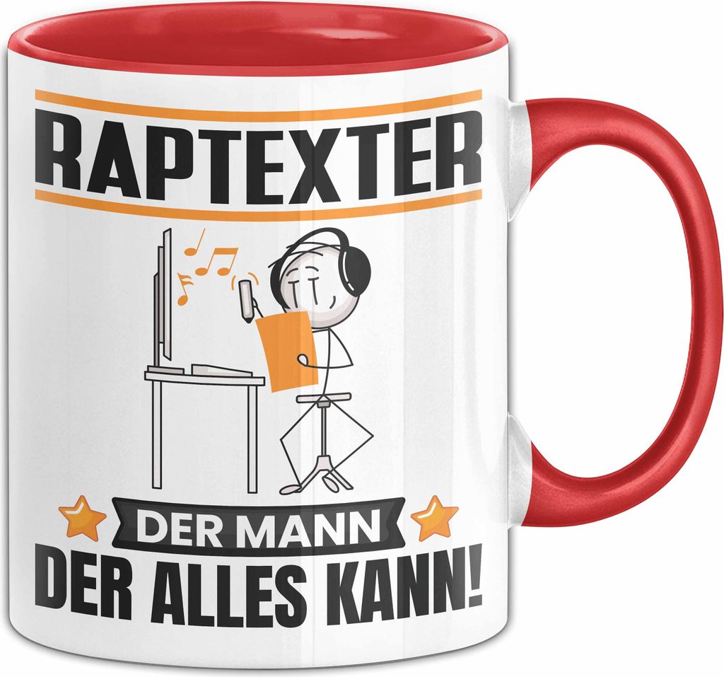 Raptexter Tasse Geschenk für Raptexter Der Mann Der Alles Kann Geschenkidee zum Geburtstag (Rot)