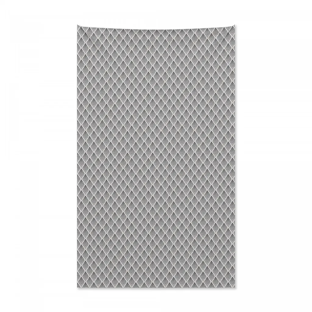 Abakuhaus Tappeto da Parete Bianco e Nero Pois 140x230 cm - Microfibra