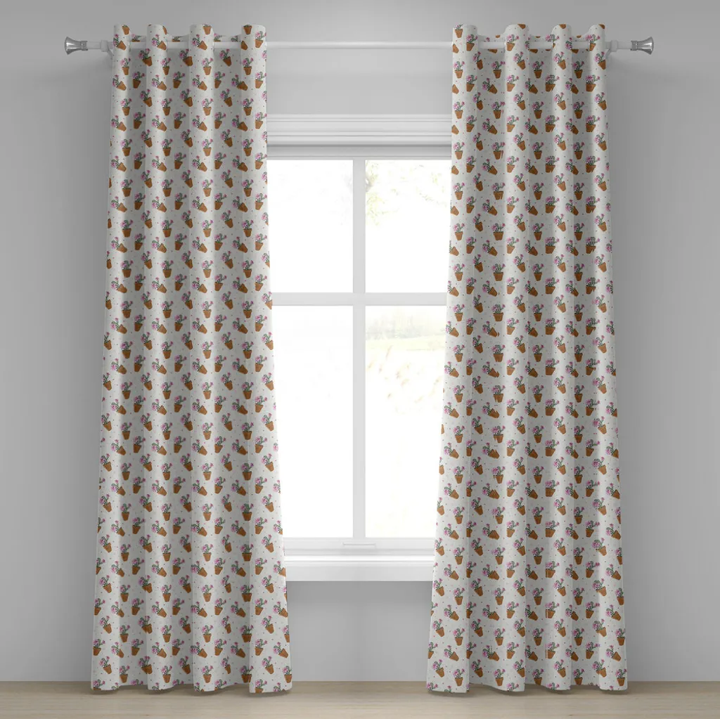 Tenda a Occhielli ABAKUHAUS Cactus Esotici 280x175 cm per Soggiorno Boho