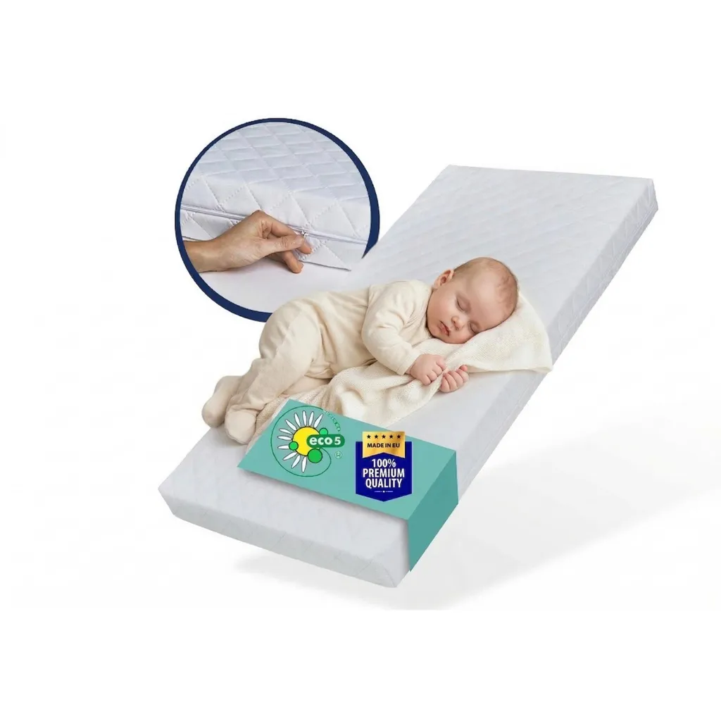 Matelas bébé 60x120 hygiénique - Housse lavable 60°C anti-acariens SMART