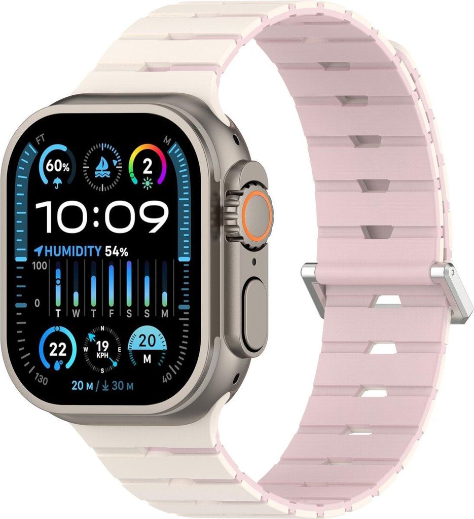 Stravo Silikon-Uhrenarmband im Klavierstil mit Magnetverschluss – Für Apple Watch 38-42 mm & SE/Serie 1–11 – Zweifarbiges Silikon – Starli...