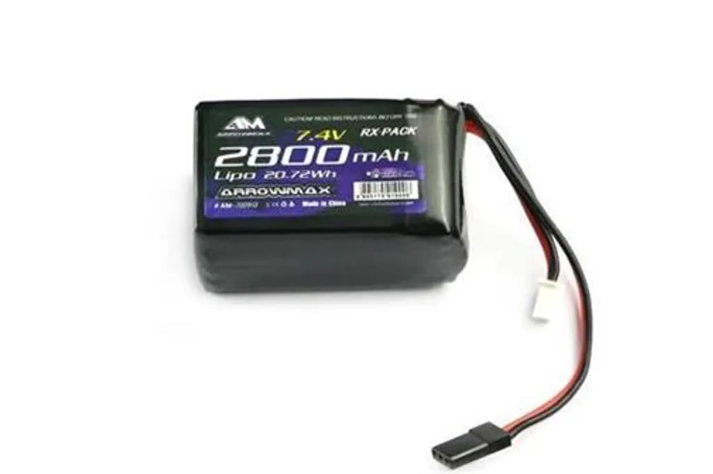 Batterie Lipo 2800mAh 2S RX 7.4V AM-700913 Arrowmax pour Modélisme RC