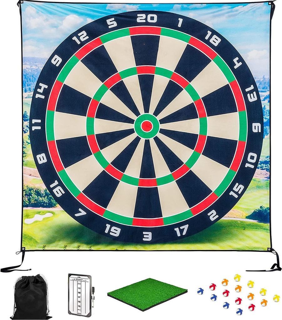 Golf-Chipping-Spielset mit 16 Golfbällen, 6 Spikes, Spiele für drinnen und draußen, Spielausrüstung, Golf-Score, Dartspiel, Chipspiel, Golf-Tra...