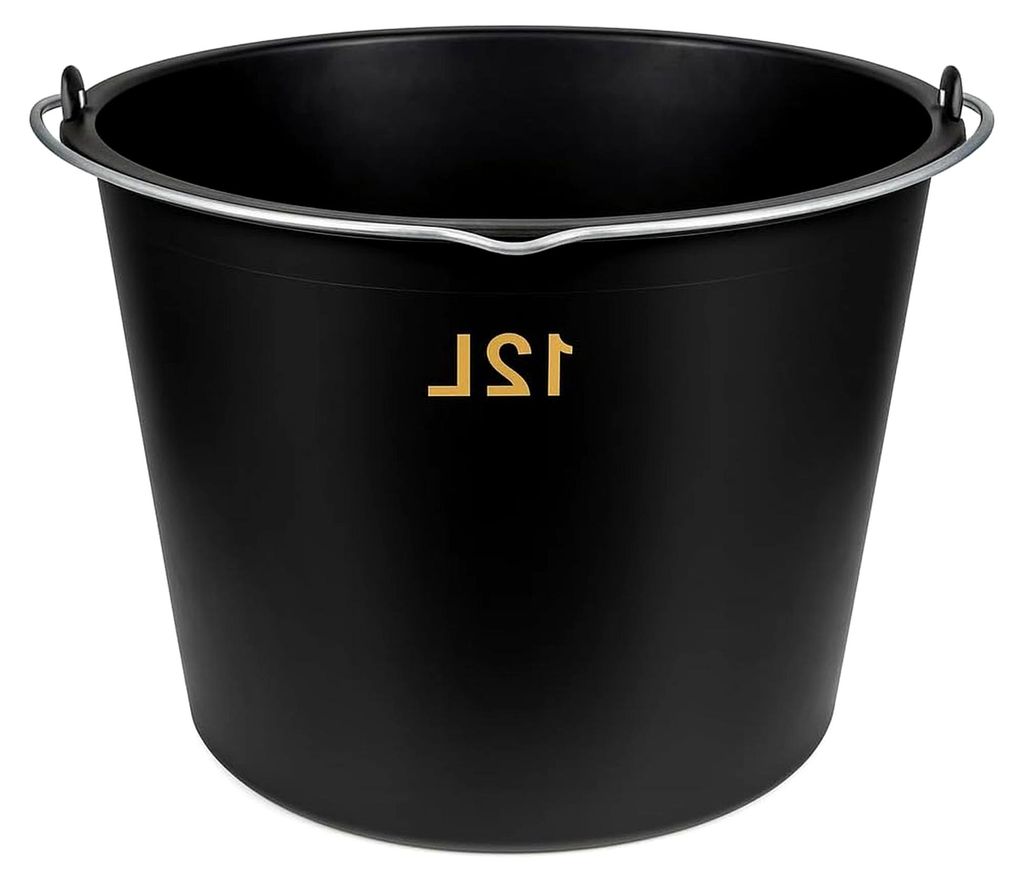 10 x 12 Liter Baueimer Set Schwarz, Volumen: 12 Liter