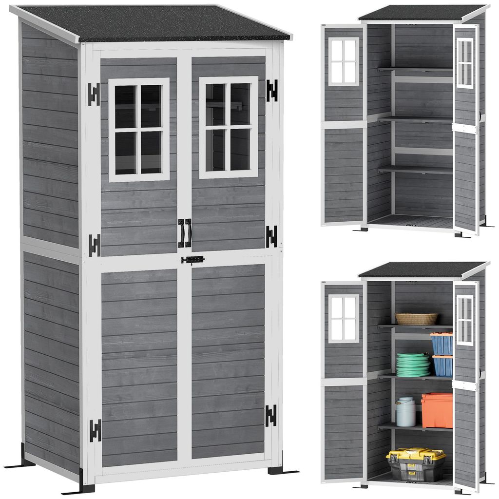 Outsunny Gartenschrank Holz, Geräteschuppen mit Produktbild 