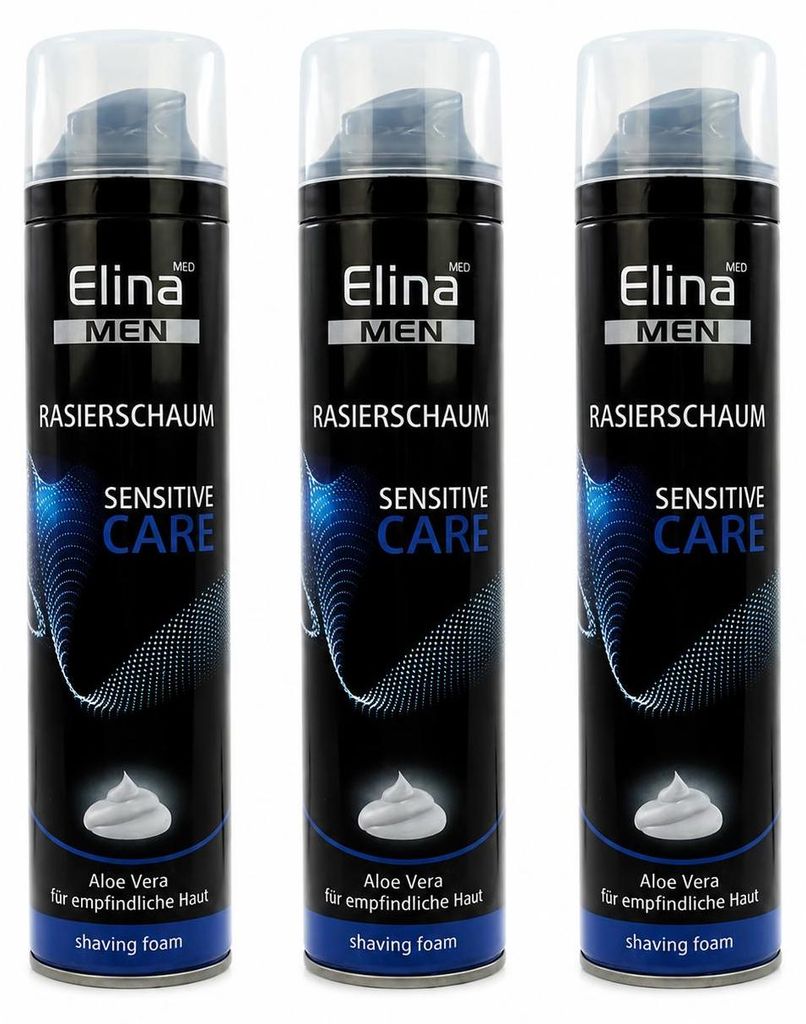Elina Men Rasierschaum Sensitive Care – 300 ml (3 Pack) Produktbild 