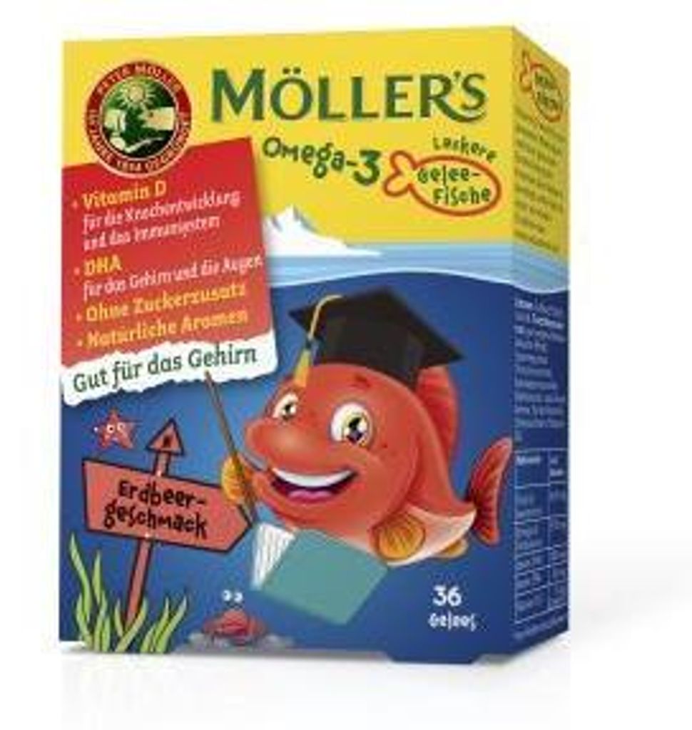 Möller's Omega-3 Jelly Fish Strawberry Žvýkací tablety 36 Obrázek produktu 
