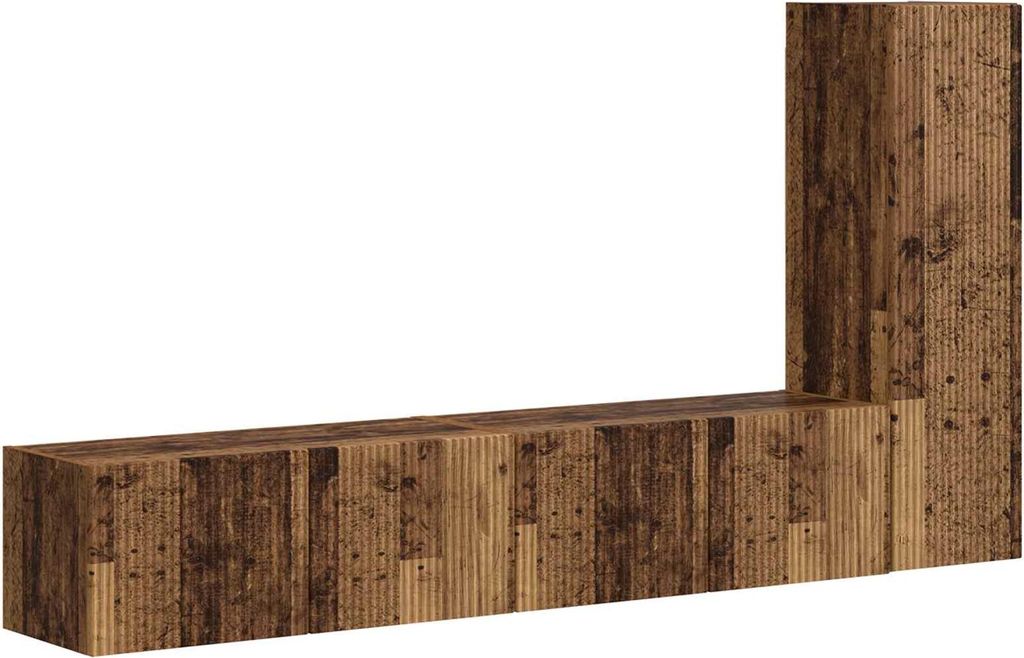 TV-Schrankset Wandmontiert 3 pcs Altholz Holzwerkstoff
