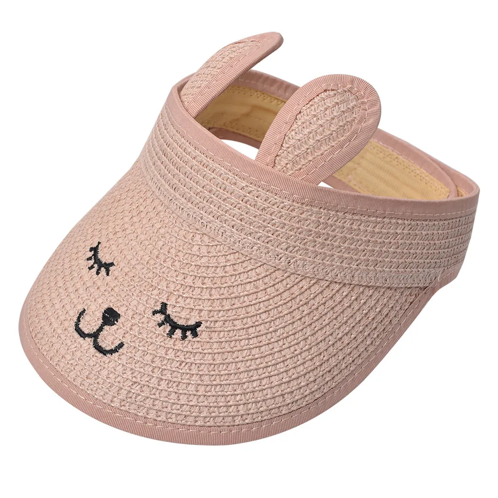 Clayre & Eef Visiera Parasole Gatto Rosa | Paglia di Carta Taglia Unica