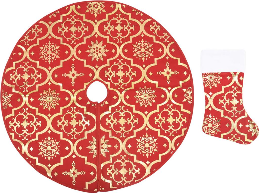 Luxus Weihnachtsbaumrock mit Socke Rot 150 cm Stoff