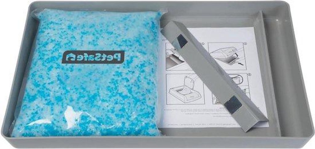 Wiederverwendbares Tablett mit 2kg Premium Kristallkatzenstreu frisch duftend