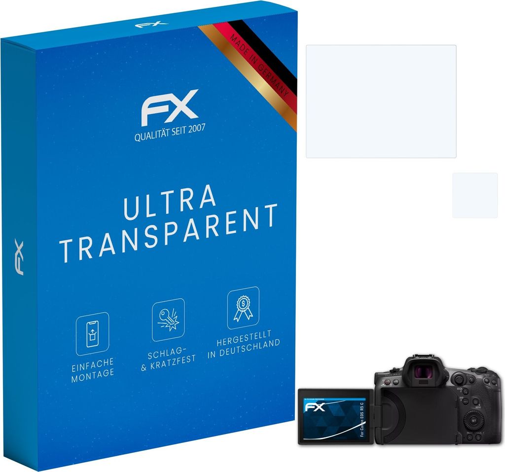 atFoliX FX-Clear 3x Schutzfolie kompatibel mit Canon EOS R5 C Displayschutzfolie