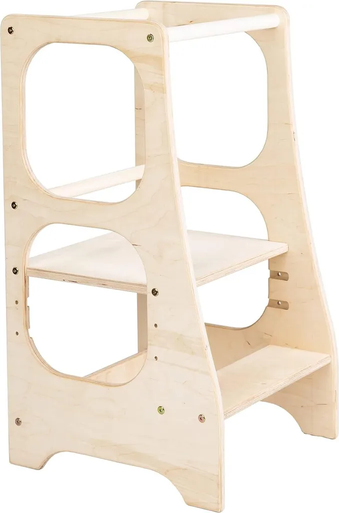Tour Montessori bois réglable avec sécurité maximale dès 12 mois