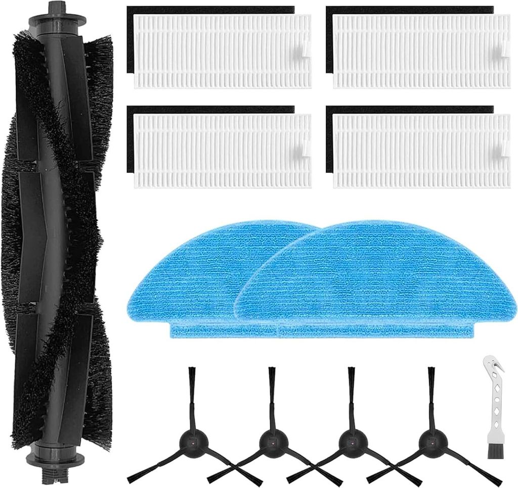 Zubehör-Set für Tikom L9000, L8000 für Lubluelu SL60D, für Laresar L6 Nex, für HONITURE Q6 SE Roboter-Staubsauger, 1 Rollenbürste, 4 Filter, ...