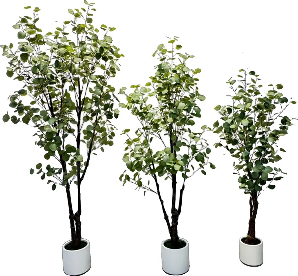 Eucalyptus artificiel avec LED 210cm - Arbre en pot vert décoration