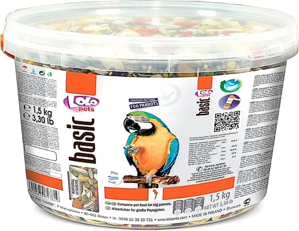 Secchio Mangime LOLO BASIC Pappagalli Taglia Grande 3L/1,5kg - Promo