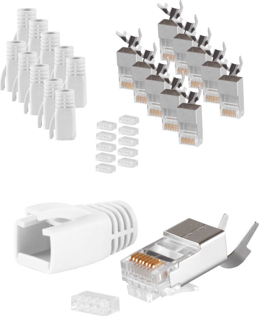 Stecker SET für Verlegekabel -AWG 23 weiß VE 10