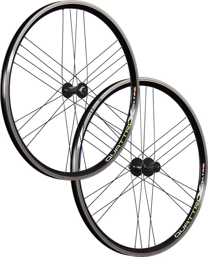 26 Zoll Laufradsatz Quattro X Hohlkammerfelge Shimano HB / FH-RM40 schwarz 24 Loch