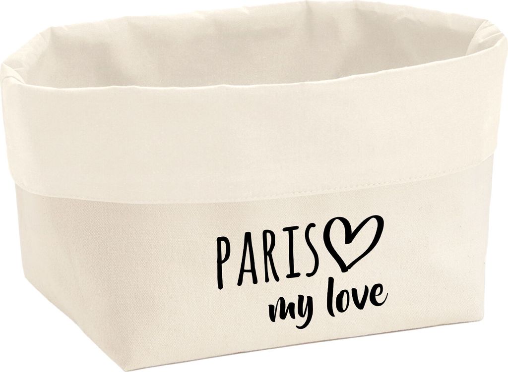 Huuraa Organizer Paris my love 8 Liter Large Canvas Baumwolle Utensilo Geschenkidee