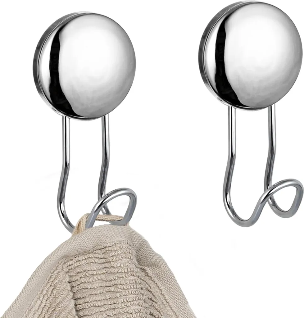 Bremermann Moon-Loc Set 2 Ganci Bagno Adesivi Acciaio Inox Senza Buchi