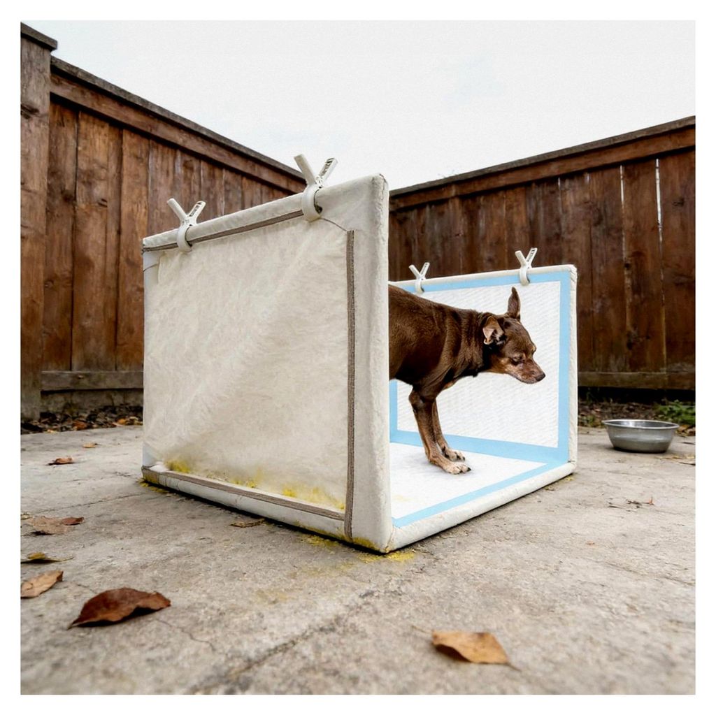 Hundetoilette, Tragbar, Wasserdicht und Spritzsicher, Hundebadzimmer mit Toilettenbox für Innenräume, Für Welpen, Mittelgroße und Große Hunde,...