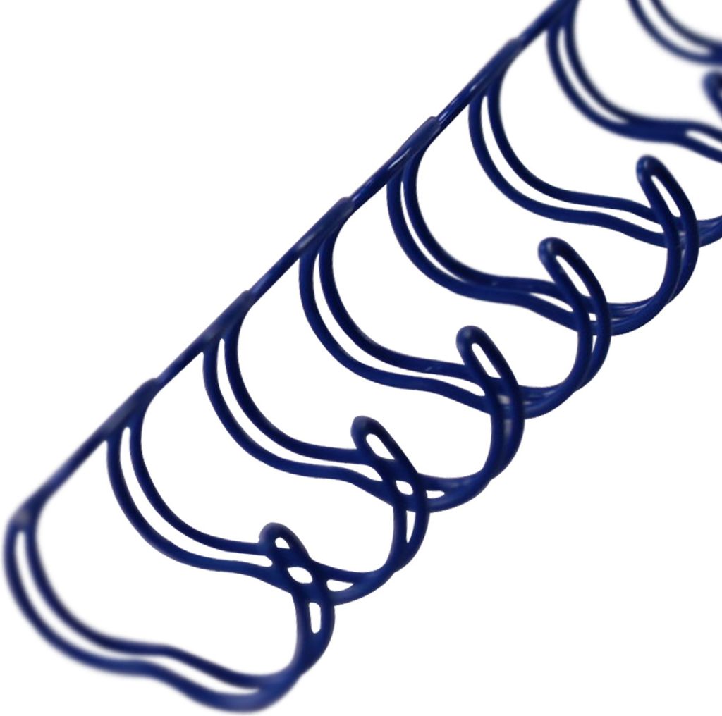 Drahtbinderücken, 2:1, blau, 15,9 mm, 50 Stück, für ca. 130 Blatt – Metallringbindung, Spiralbindung, Ringbindung