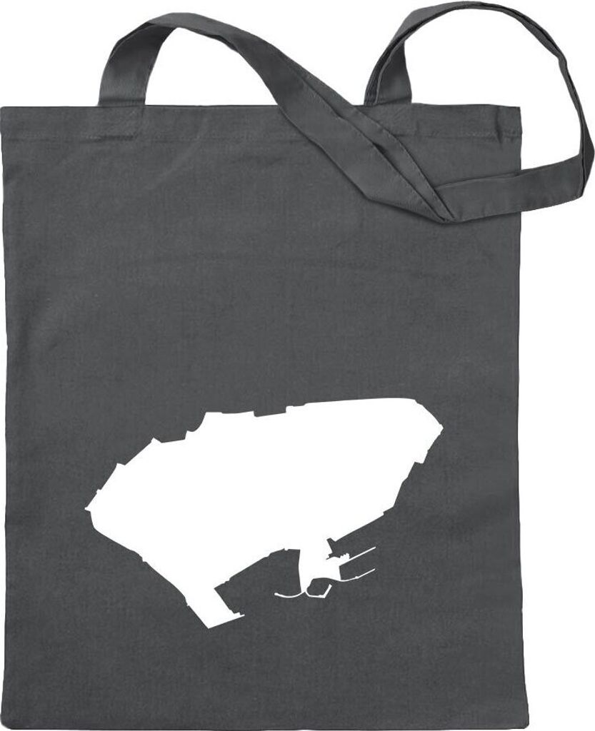 Kiwistar - Baumwolltasche - stahlgrau - Deutschland - Binneninsel - Lindau - Tragetasche Stoffbeutel Umhängetasche Langer Henkel