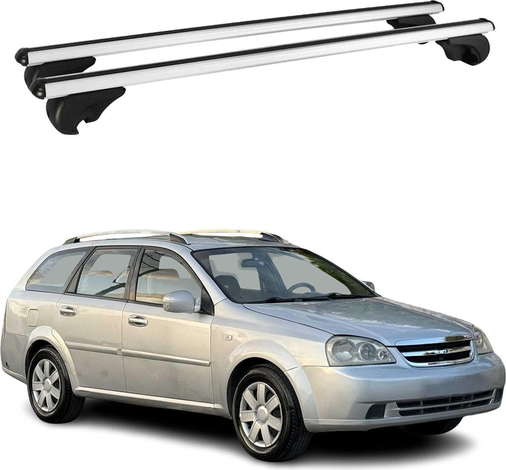 Dachträger für Chevrolet Lacetti Kombi 2004-2011 Gepäckträger Aluminium Grau 2x