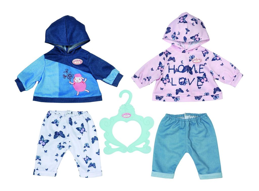 BABY Annabell Anzüge mit Hoodie & Hose 43cm, EIN Set im Lieferumfang