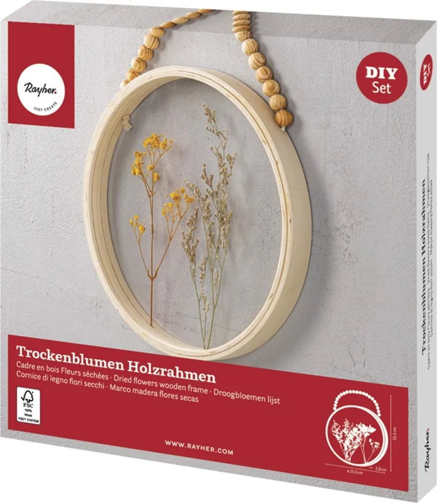 Kit Création Cadres Ronds en Bois et Fleurs Séchées - DIY Déco Nature