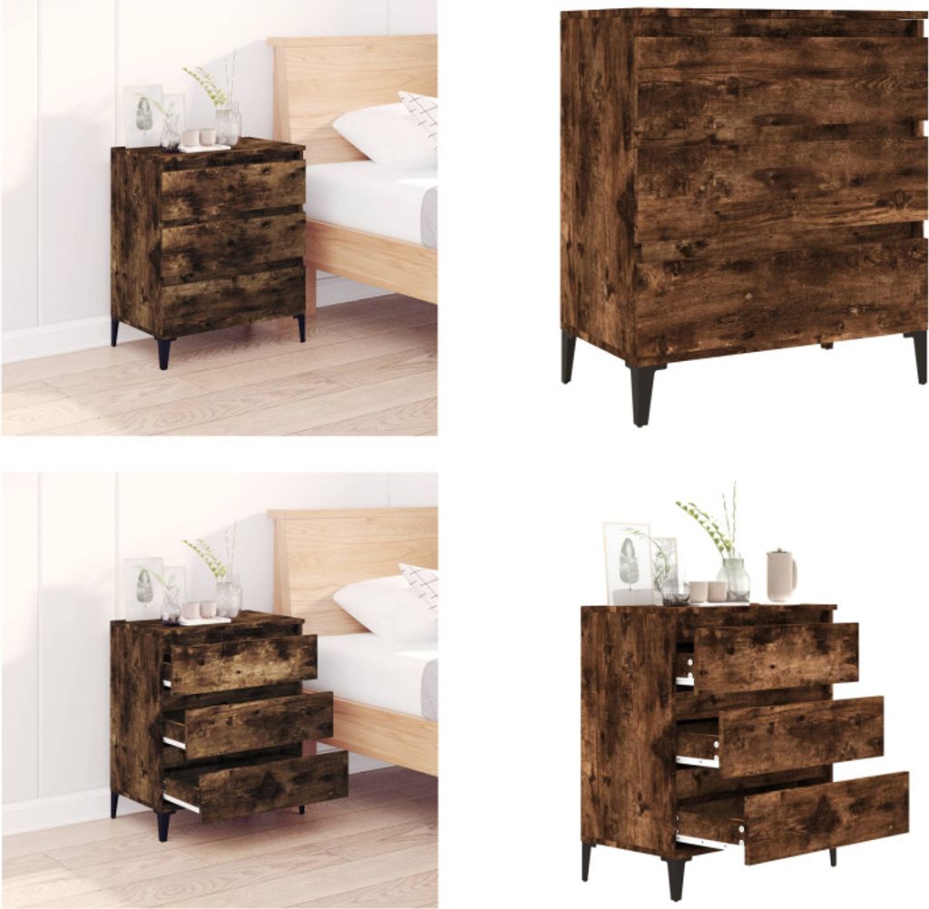 vidaXL Sideboard Räuchereiche 60x35x70 cm Holzwerkstoff - Sideboard - Sideboards - Schrank - Lagerschrank