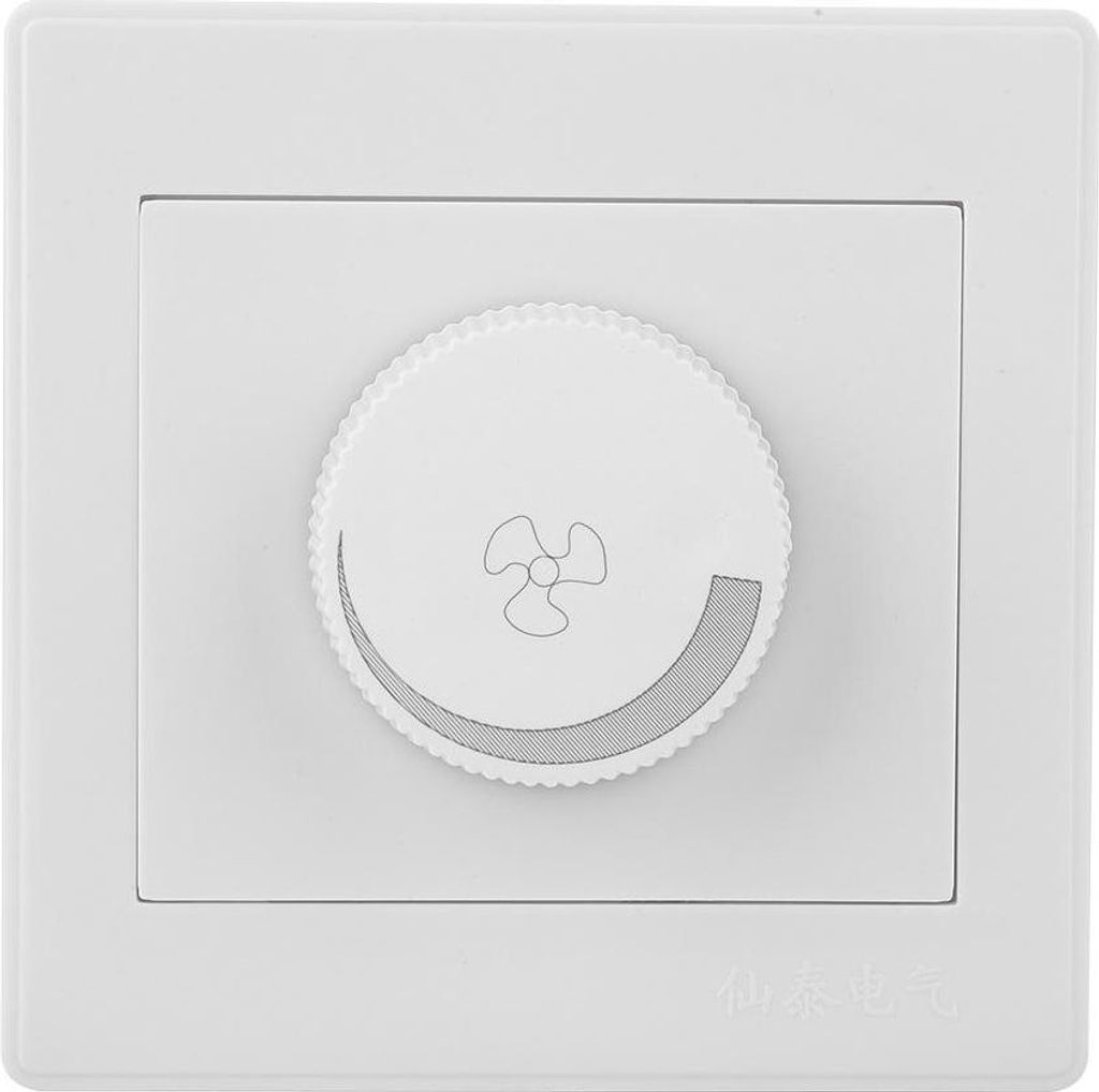 Deckenventilator Geschwindigkeitsregler Weiß – Wandpanel Drehknopf AC 250V 100W, 86x86mm