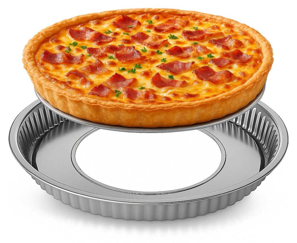Edelstahl Backform Quiche und Tarteform – 28 cm, mit Produktbild 
