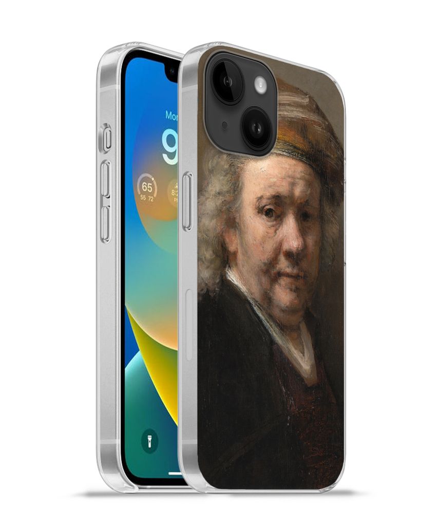MuchoWow Handyhülle Schutzhülle Hülle für Apple iPhone 14 - Softcase Selbstbildnis - Gemälde von Rembrandt van Rijn Silikon Softcase Handy H...
