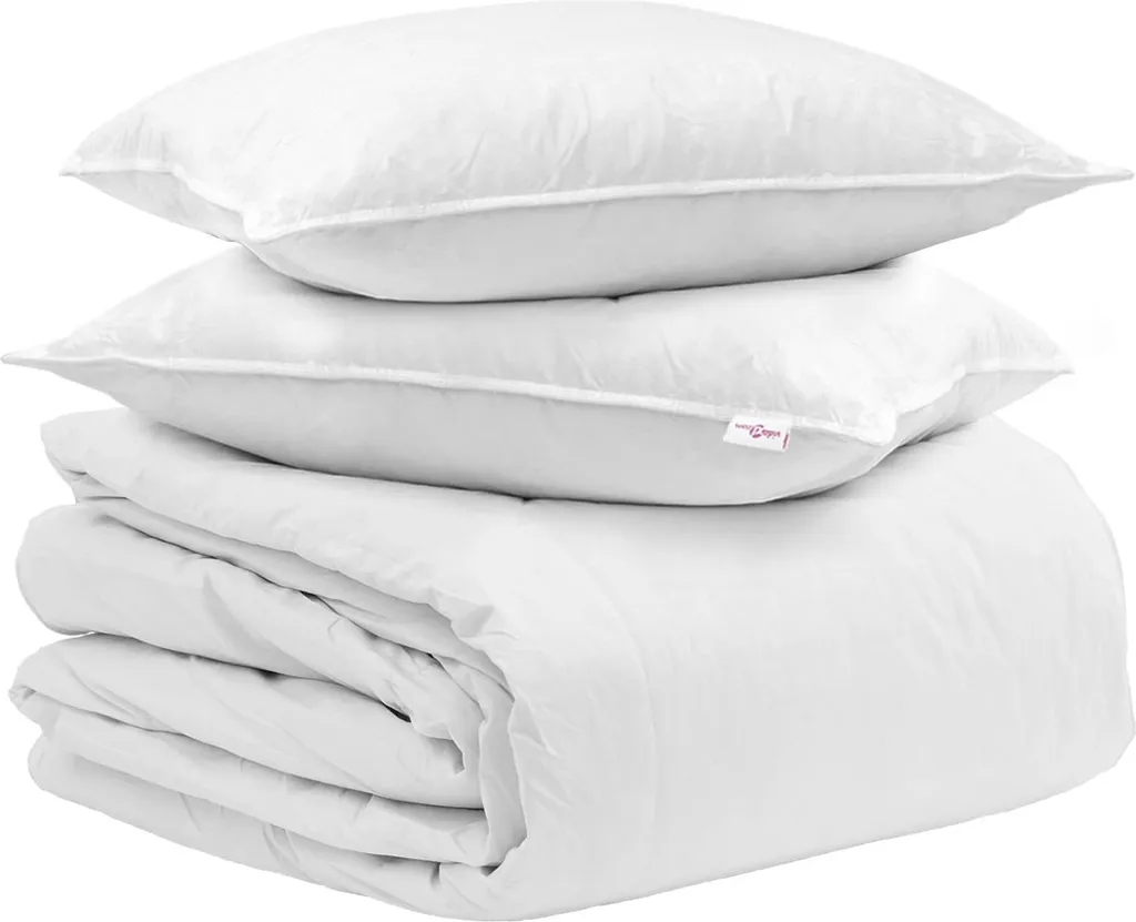 Set Letto vidaXL Minimal Bianco: Piumino in Piuma e Cuscini soffici