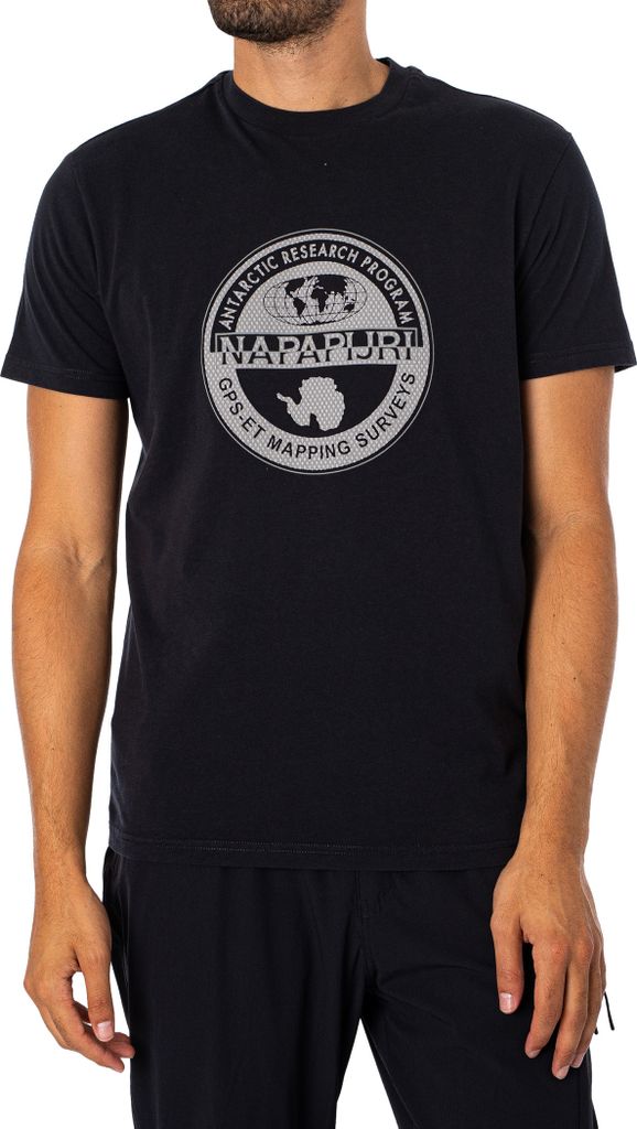 Napapijri Herren KURZARM-T-SHIRT Schwarz NP0A4I3CSBOLLOSS5_NE041 : Größe - S Größe: S