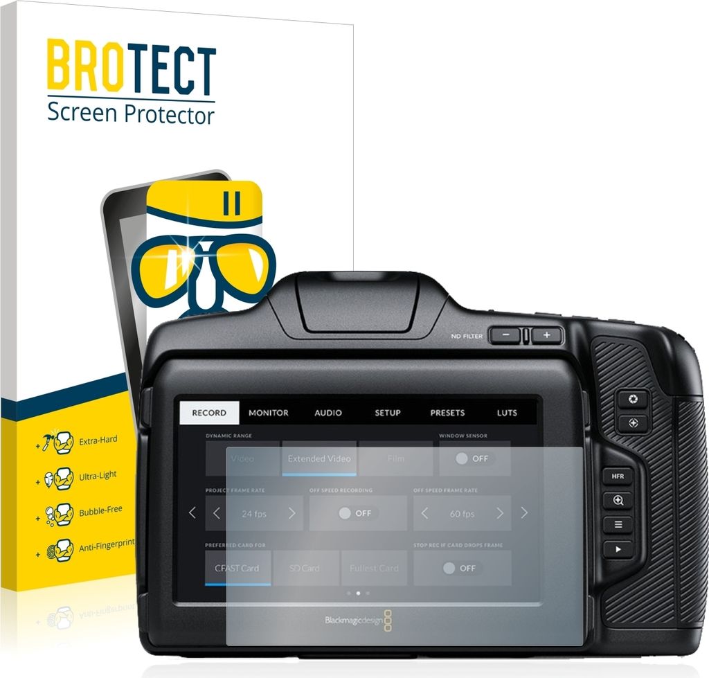 BROTECT Schutzglas für Pocket Cinema Camera 6K Pro / G2 Schutzfolie Panzer Folie Glas Display Schutz klar