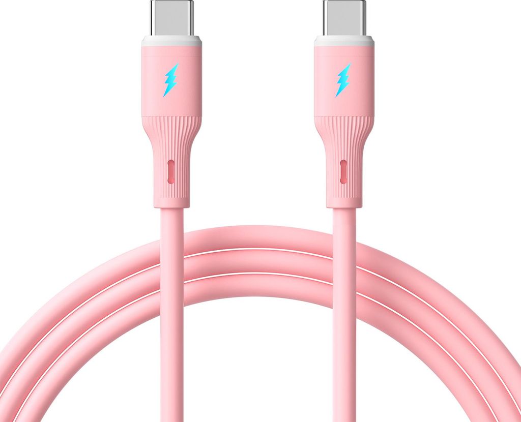 Kabel USB type C / USB type C 1m AK-USB-66 60W Silikon Rosa Produktbild 