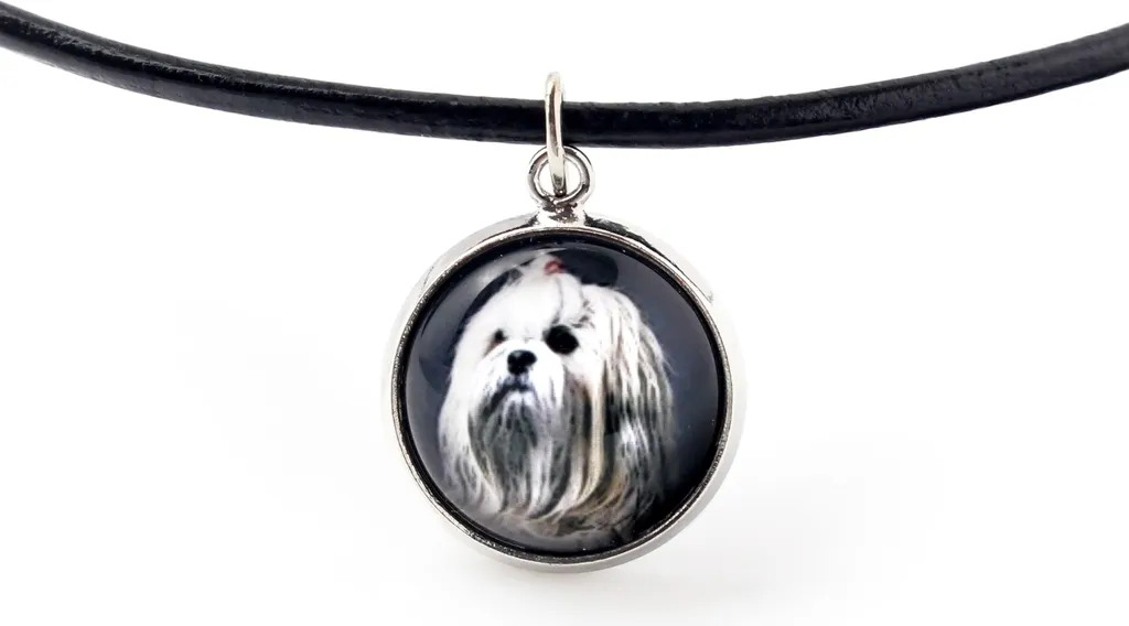 Lhasa Apso Collana con Foto Personalizzata - Gioiello Art-Dog Fatto a Mano