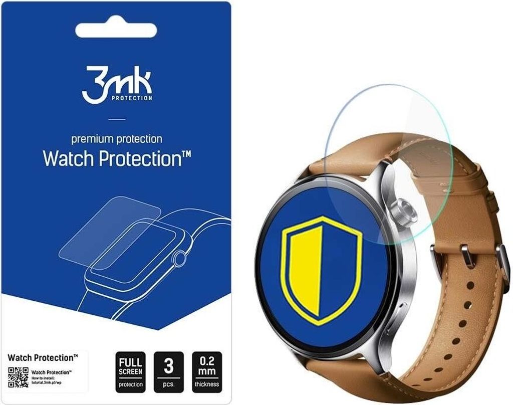 3mk Display Hybridglas Watch Protection für Xiaomi Watch S1 Pro 0,2mm (3 Stück)