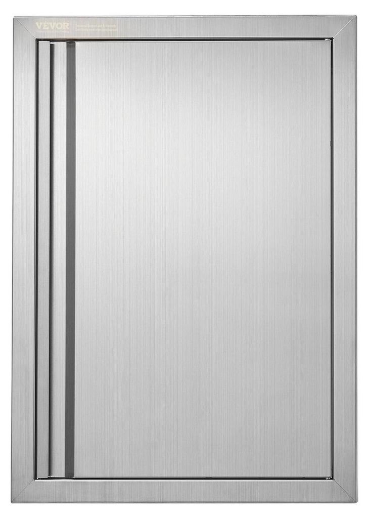 BBQ Access Door, 432x610 mm Single Outdoor Kitchen Door, Stainless Steel Flush Mount Door, Wall Vertical Door with Recessed Handle, for BBQ Island,...