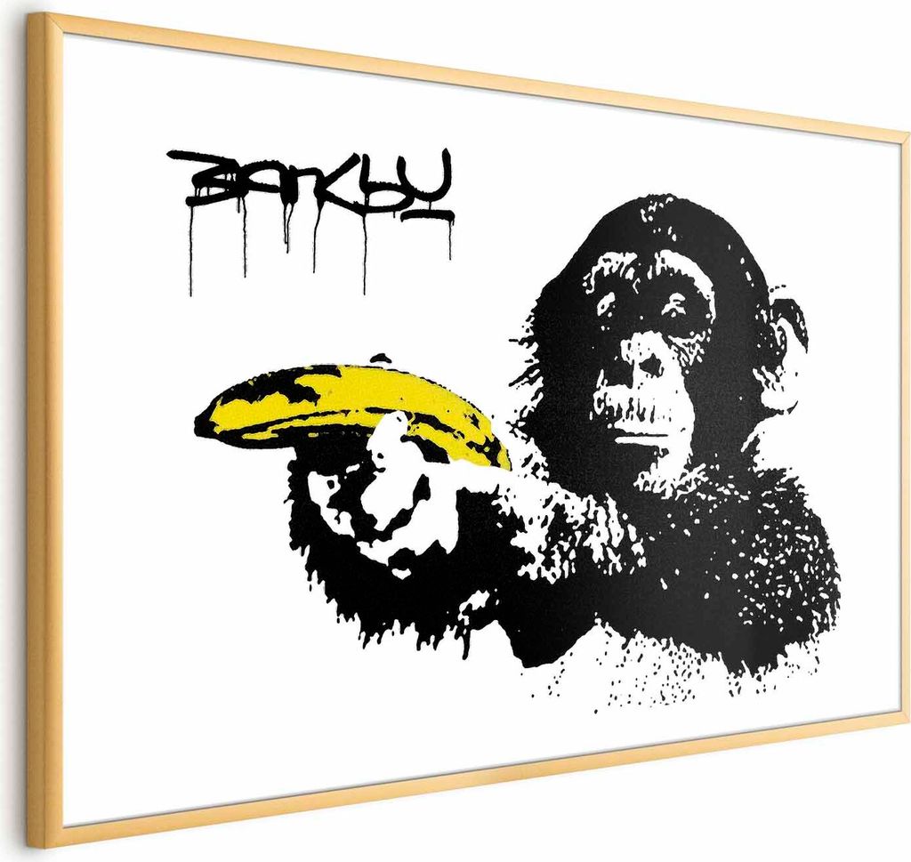 Posterpapier Poster - Banksy: Monkey with a Banana 60x40 cm Streetart i-C-0148-ao-a