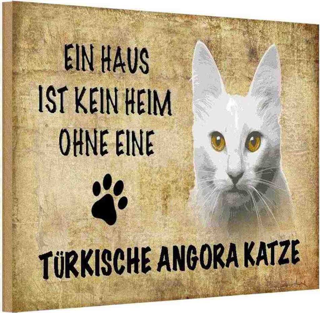 vianmo Holzschild 12x18 cm türkische Angora Katze Tier Haustier
